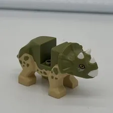 LEGO Jurassic World Baby Triceratops Dinosaur Figure Olive Green Tan 30459 75937