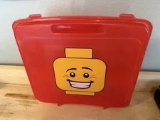 Lego Red Project Case Collectors Organizer Minifigure Storage Smile Face