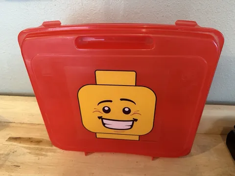 Lego Red Project Case Collectors Organizer Minifigure Storage Smile Face