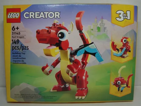 LEGO CREATOR RED DRAGON 31145 149 PCS 3 IN 1 NEW SEALED