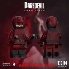 LEGO Marvel Jin Custom Daredevil Born Again Daredevil Damaged Ver Minifigure