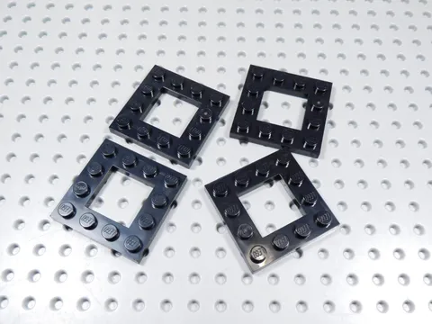 LEGO Lot of 4 Black 4x4 Plates w/ Open Center BH