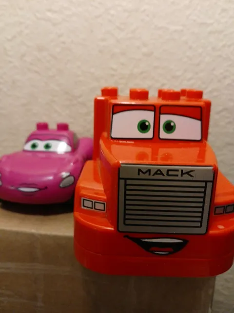 Lego Duplo Disney Cars Mack Truck No Cab and Holly Racing Car Figures 2 Pc. Lot