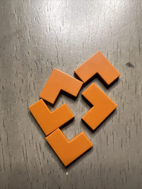 LEGO 14719 Dark Orange Tile 2 x 2 Corner - 5 Pieces