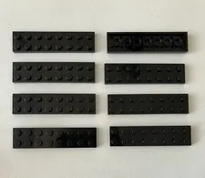 LEGO 8x NEW Pieces Plate 2x8 BLACK #3034