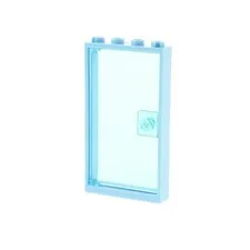 1x LEGO Door Frame 1x4x6 Light Blue Window Pane Transparent Blue 60616 60596