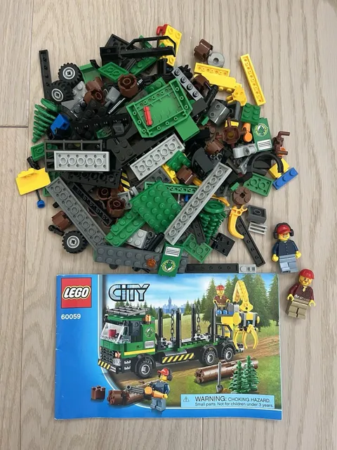 LEGO City 60059 Logging Truck 100% Complete w/ Manual & Mini Figs Retired No Box