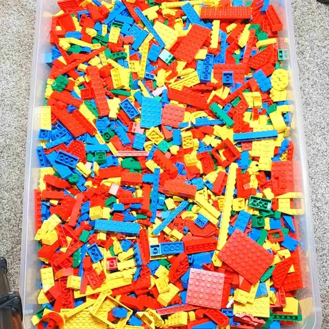 2lbs of Bulk Mixed Original Colored Lego Elements -  Red Blue and Green
