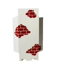LEGO White Panel 3 x 3 x 6 Corner Wall with Red Bricks Scattered Pattern 6266