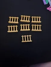 Lot of 7 Lego Pearl Gold Fence Pieces