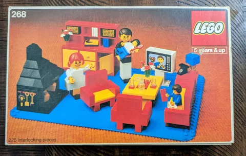 Lego - 268 - Family Room - With Manual And Box-Vintage 1979