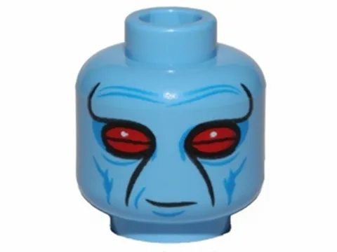 NEW LEGO Alien Blue Head YOU WILL BE ASSIMULATED Red Eyes Blue Creepy Halloween