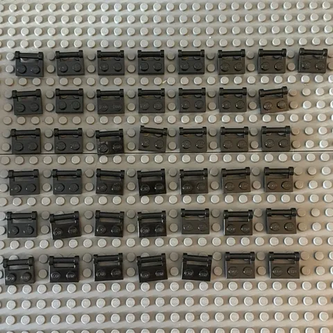 Lego Lot Black Plate, Modified 1x2 Handle 48336 (lot of 43)