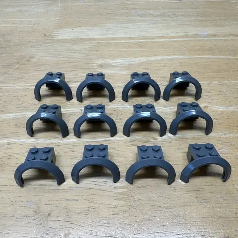 12 Lego Vehicle Mudguard Lot Dark Bluish Gray (4 x 2-1/2 x 1-2/3) w/Arch 50745