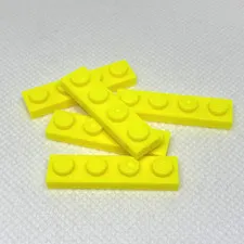 LEGO Parts - Neon Yellow Plate 1 x 4 - No 3710 - QTY 5