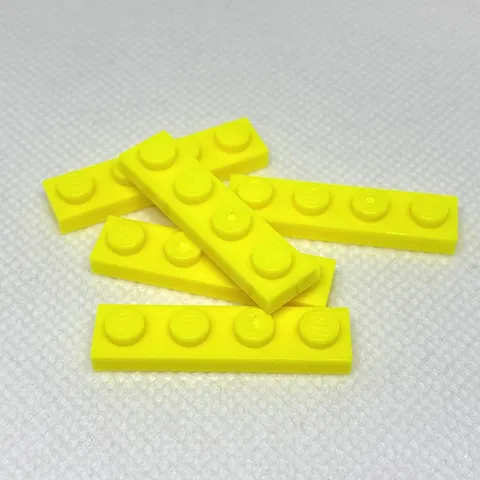 LEGO Parts - Neon Yellow Plate 1 x 4 - No 3710 - QTY 5