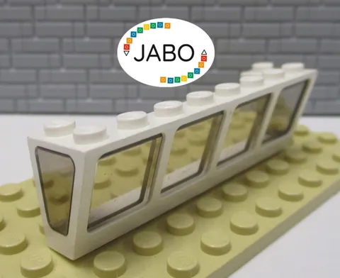 (A6/17/2) LEGO 2634c01 Window White 2x8x2 Disc Trans Brown 7994 10152 8961