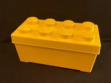 Official LEGO Yellow Storage Brick Box 8 Stud Removable Lid Playroom Organizer