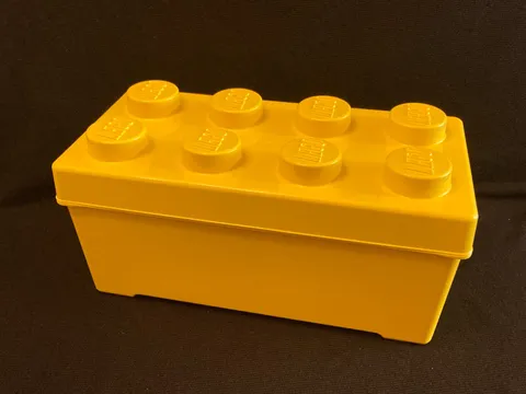 Official LEGO Yellow Storage Brick Box 8 Stud Removable Lid Playroom Organizer
