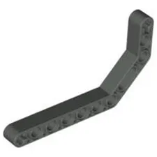 Lego Dark Gray TECHNIC Liftarm Modified Bent Thick 1 x 11.5 Double Part 32009 T1
