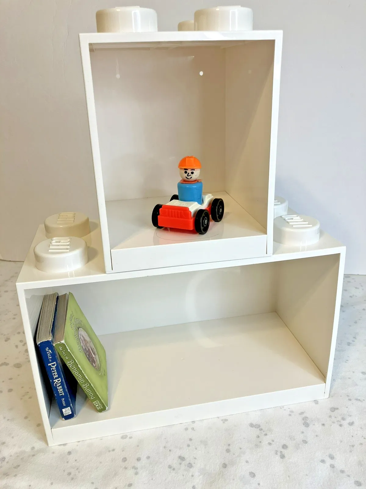 LEGO Storage Products 2-Piece Brick Shelf Set White NEW
