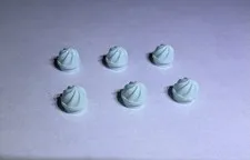 Lego Lot Of 6 Light Blue Aqua Cupcake Icing Food City Swirl Decoration Top New