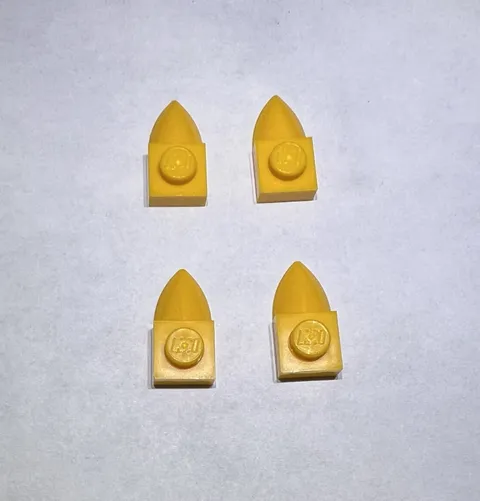 Lego Lot Of 4 Flame Yellowish Orange 1x1 Plate With Tooth Teeth New Part Spike