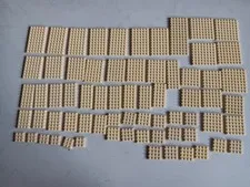 LEGO BULK LOT 68 TAN FLAT PLATES 3X3 4X4 4X6 4X8 4X10 6X6 6X8 6X10 6X14 8X8