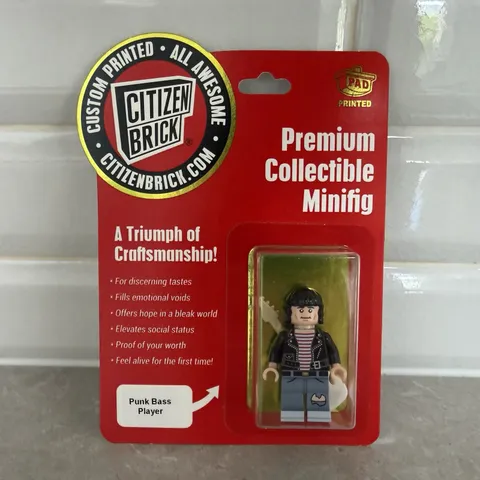 Citizen Brick Punk Bass Player - Custom Minifigure Pad Printed on 💯 Lego