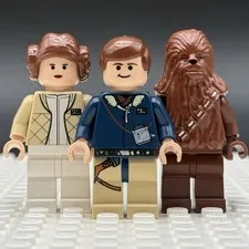 LEGO Star Wars 4504 Minifigure Lot Han Solo Chewbacca Princess Leia Hoth