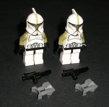 LEGO Star Wars CLONE TROOPER SARGENT Phase 1 w/ Scowl Lot of 2 Minifigures 75000