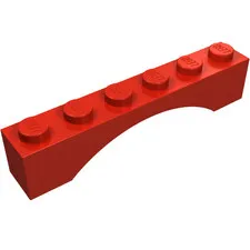LEGO Part 3455 - Red Brick Arch 1 x 6