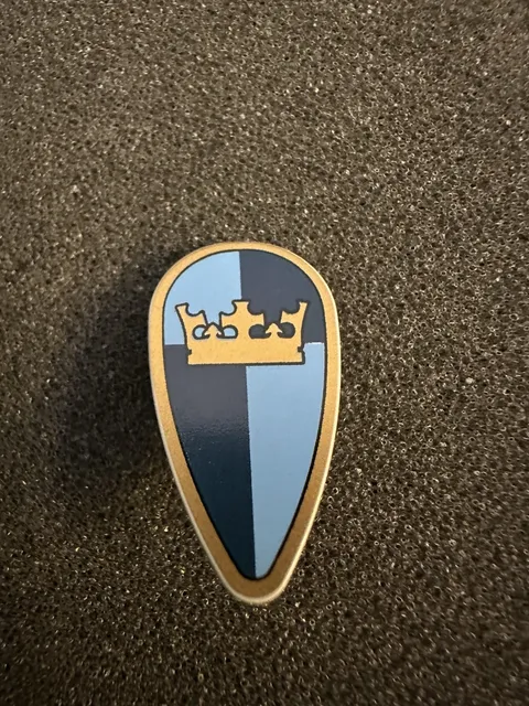LEGO Large Oval Gold & Blue Crown Knight Shield  - Castle - Fantasy Era - New