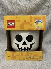 LEGO Storage Head Small White Skeleton Skull Halloween Decor