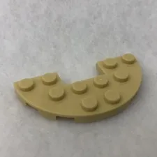 LEGO 18646 Tan Plate, Round Half 3 x 6 with 1 x 2 Cutout (x1)