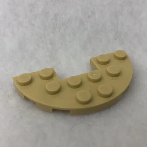 LEGO 18646 Tan Plate, Round Half 3 x 6 with 1 x 2 Cutout (x1)