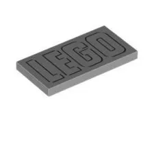 Lego Tile 2 x 4 With LEGO Pattern Black Light Bluish Gray 10334 #I-064