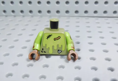 LEGO Olive Green w/ Lime Green Printed Torso Minifig Trash Bugs Slime AY