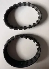 Vintage LEGO Technic Black Rubber Crawler Treads 680c01 Tank Tracks Pair