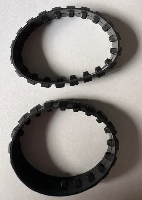 Vintage LEGO Technic Black Rubber Crawler Treads 680c01 Tank Tracks Pair