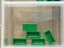 LEGO Parts - Green Tile 1 x 2 - No 3069 - QTY 5