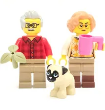 LEGO Grandma & Grandpa Minifigure Lot Senior Couple Elderly Figures Grandparents