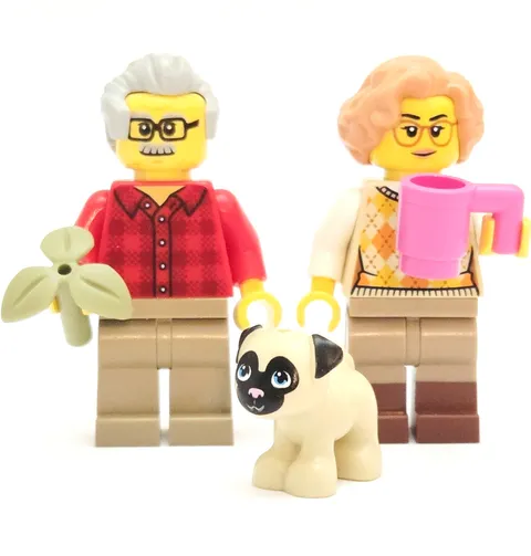 LEGO Grandma & Grandpa Minifigure Lot Senior Couple Elderly Figures Grandparents