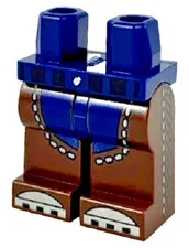 Lego TLM2 Rex Minifig LEGS Dark Brown Chaps Dark Blue Pants Silver Toes D493