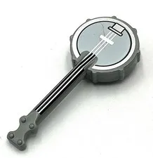 Lego New Flat Silver Minifigure Utensil Musical Instrument Banjo Part