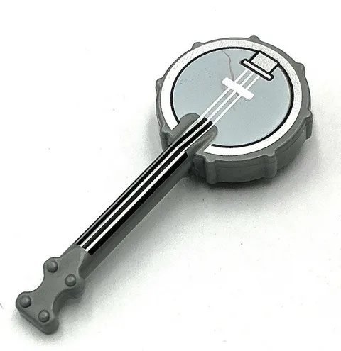 Lego New Flat Silver Minifigure Utensil Musical Instrument Banjo Part