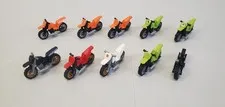 LEGO Dirt Bike Motorcycle Lot Of 9 Orange Green Black White 