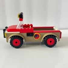 LEGO Jurassic World Off-Road Truck Vehicle Tan Red Jeep Jurassic Park Logo 5.5"
