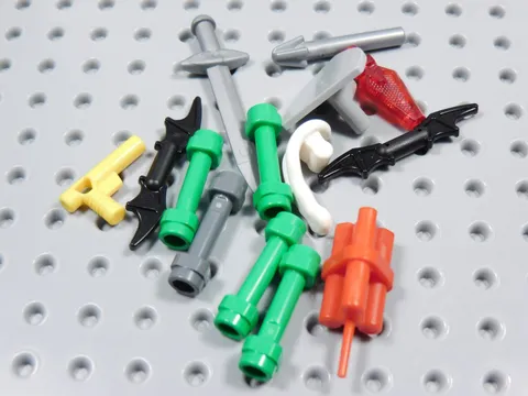 LEGO Weapon Lot Minifig Hilts Dynamite Sword Batarang Spear Tip BT
