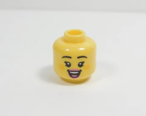 LEGO Female Girl Yellow Dual Sided Head Minifig Wink I12